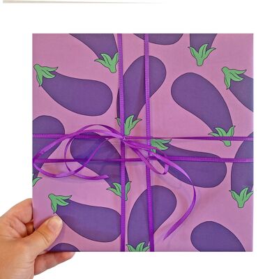 Papier cadeau aubergine
