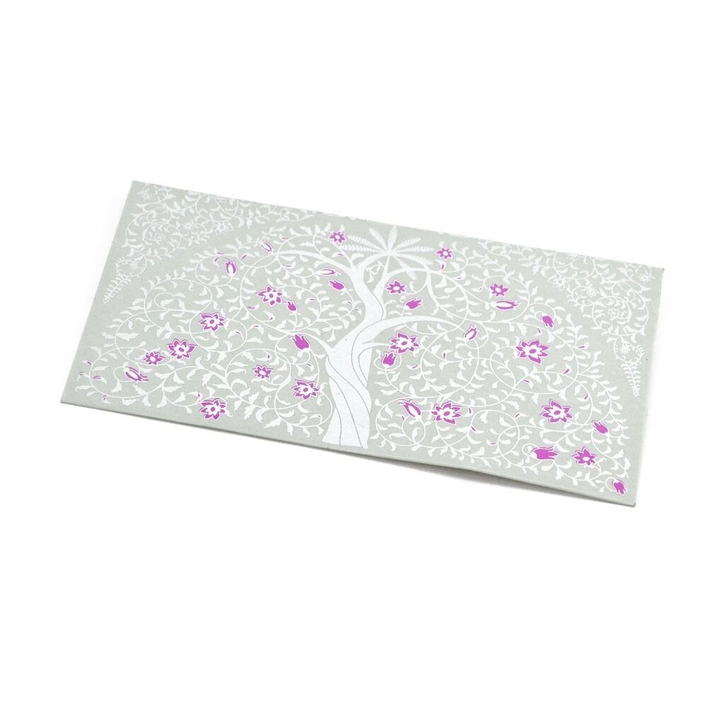 PAPERTREE Geschenkumschlag aus Baumwolle, 19 x 10 cm – GAIA-Kollektion – Grau