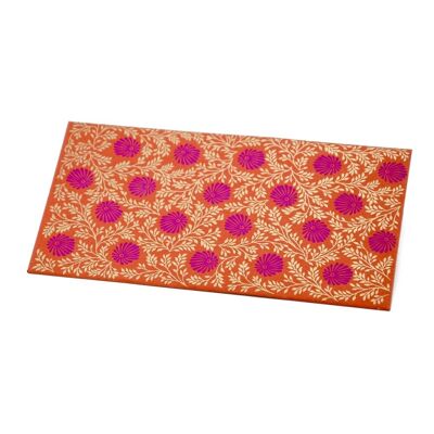 PAPERTREE Cotton Gift Envelope 19x10cm - MONSOON Collection - Orange