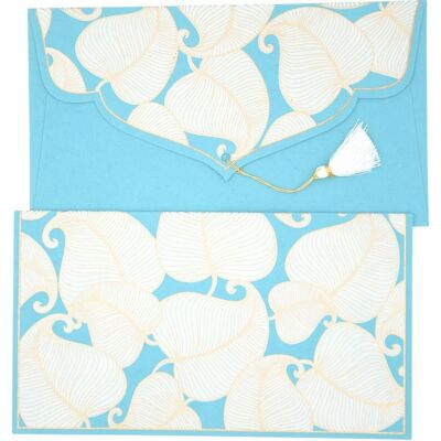 PAPERTREE Cotton Gift Envelope 19x10cm - NATURE Collection - Pastel Blue