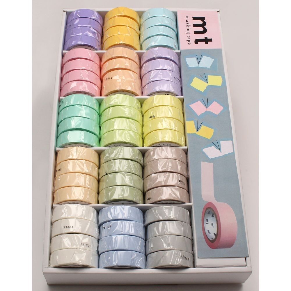 MT MASKING TAPE Présentoir plein de 15 références x 4pcs - Thème PASTEL
