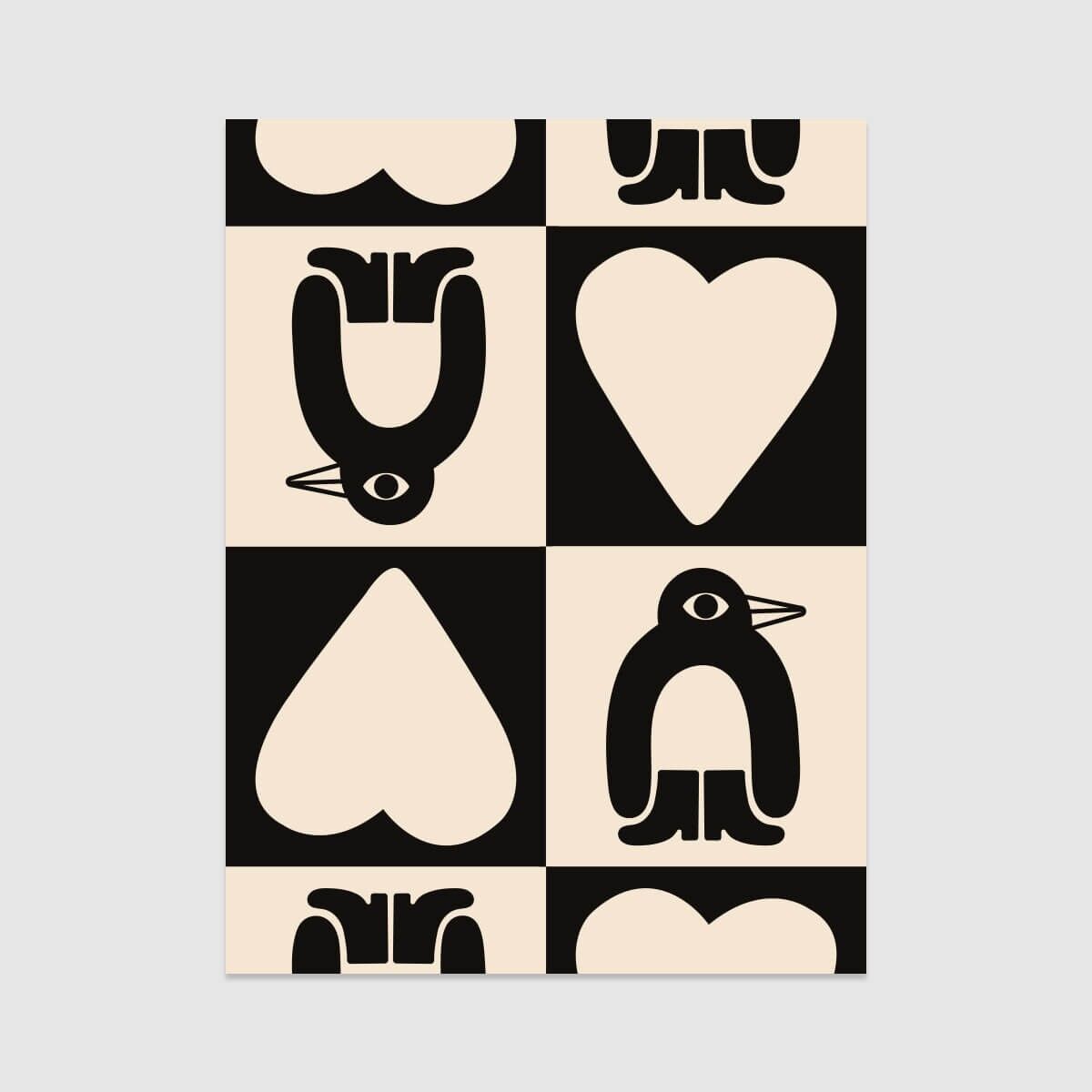 Poster / Kunstdruck / Muster – Adelie Pengu Collection – Adelie Chess (30 x 40 cm und 50 x 70 cm)