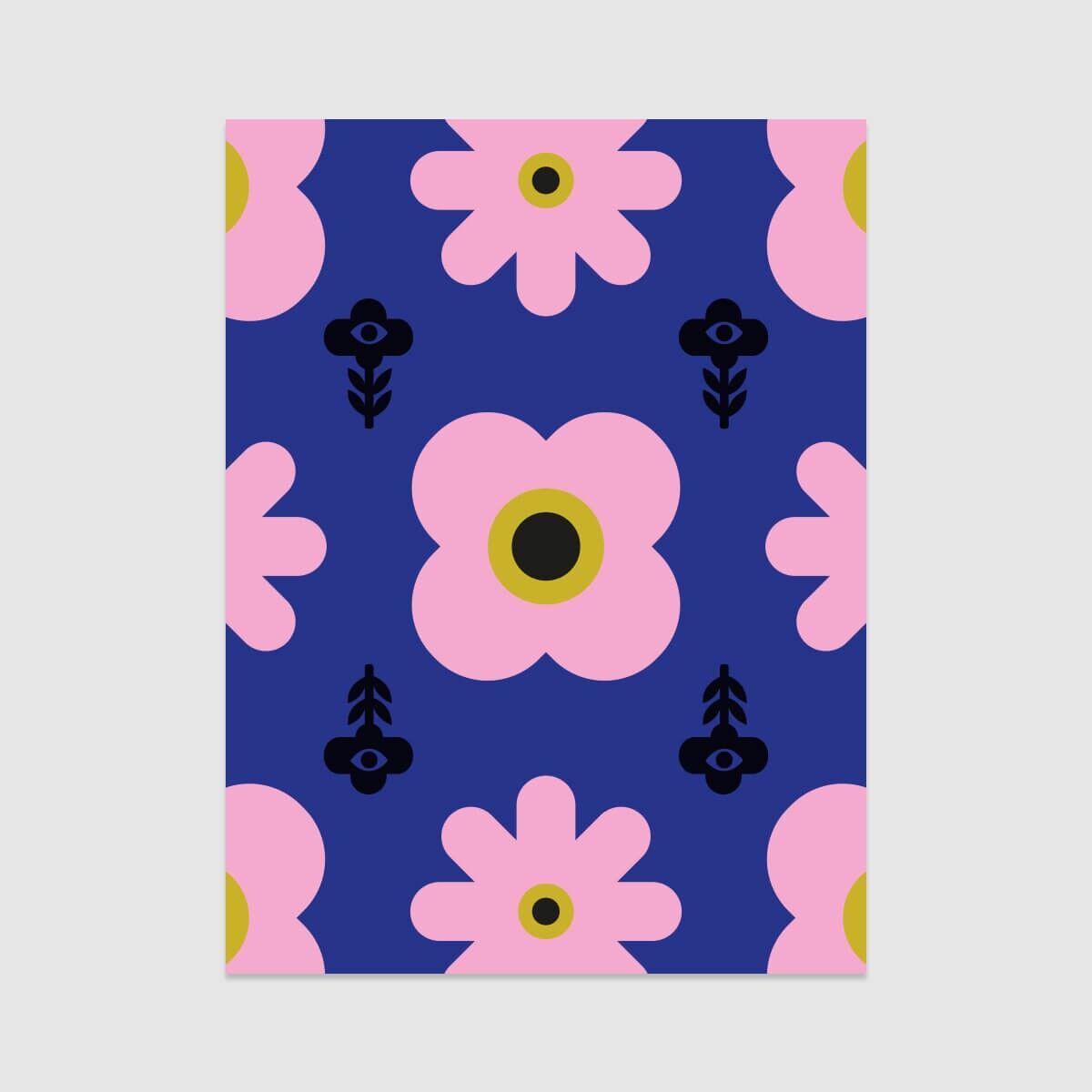 Poster / Kunstdruck / Muster – Adelie Pengu Collection – Floral Creatures (30 x 40 cm und 50 x 70 cm)