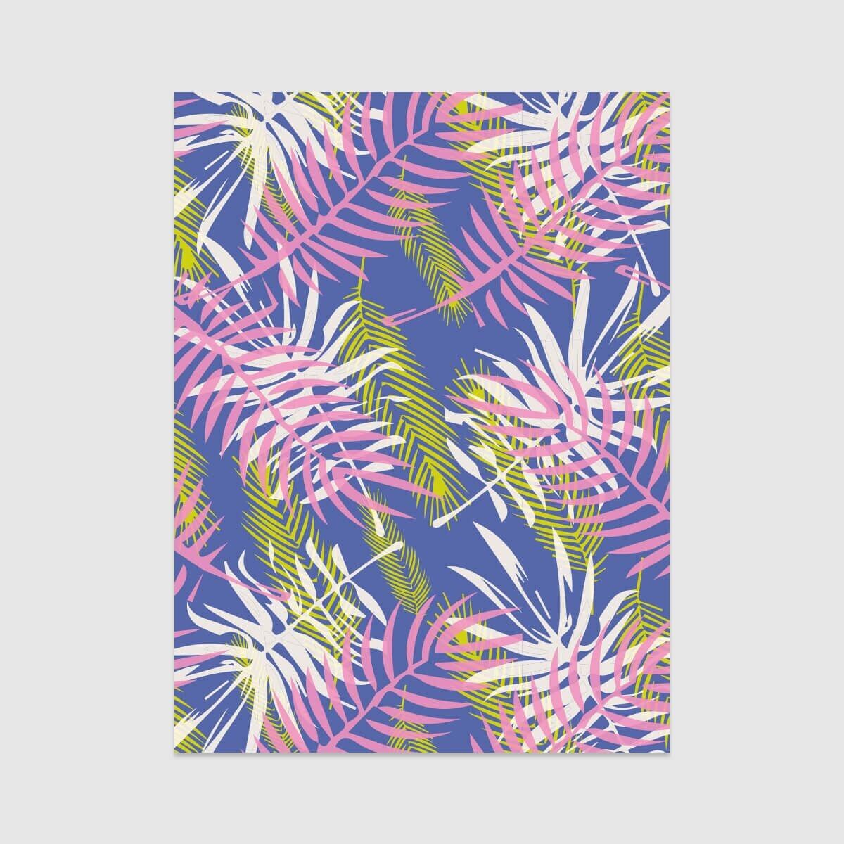 Poster / Kunstdruck / Muster – Adelie Pengu Collection – Palme (30 x 40 cm und 50 x 70 cm)