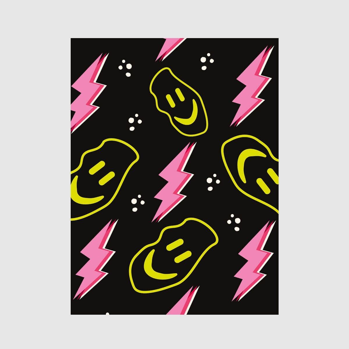 Poster / Kunstdruck / Muster – Adelie Pengu Collection – Thunder Smilies (30 x 40 cm und 50 x 70 cm)