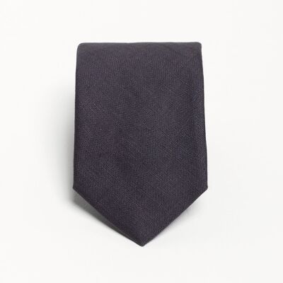 Corbata de lino 100 % gris carbón