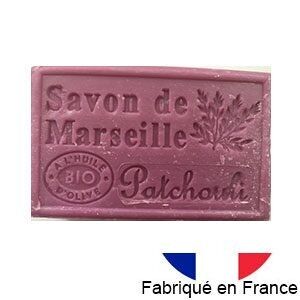Marseille soap with organic olive oil - Patchouli fragrance - 125g
