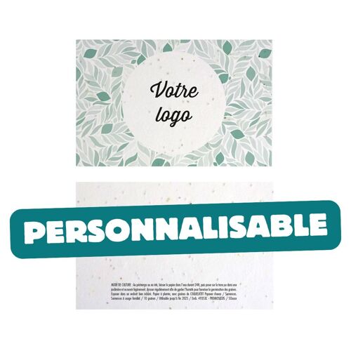 CARTE GRAINES À PLANTER A6 - 140 g Recto /PERSONNALISABLE
