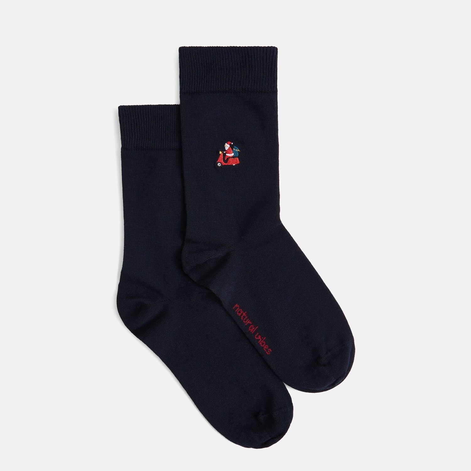 Bio-Socken Santa Vespa - Schwarze Socken Xmas, Weihnachten