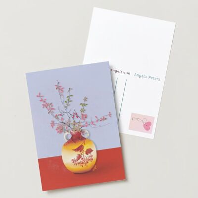 Branches on vase illustration greeting card