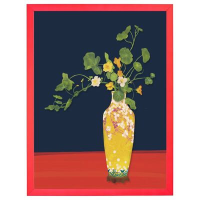 Oriental cherry on vase art print