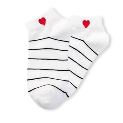 Socquettes Coeur Coté Rayure