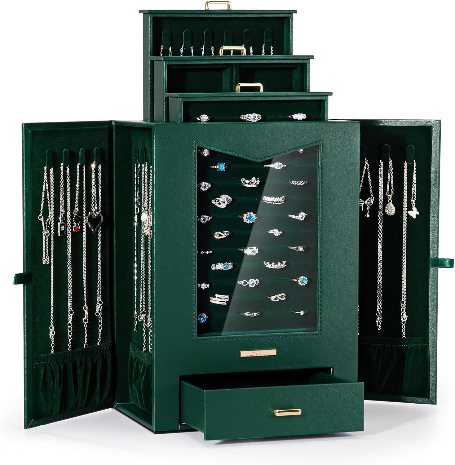 Portagioie con 6 cassetti e finestrella