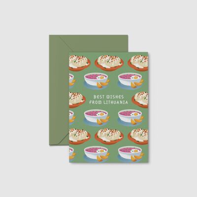 Postal "Cepelinai & Pink Cold Soup Green"
