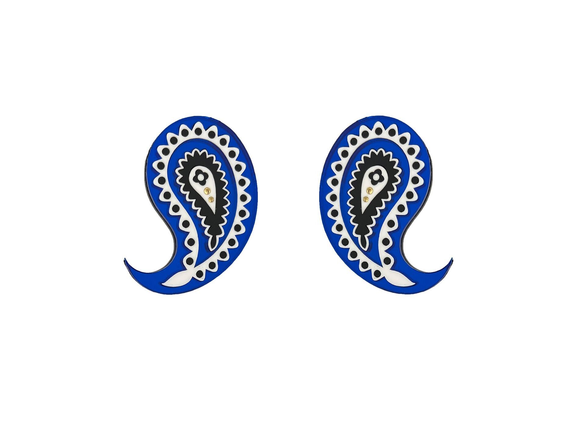 BOUCLES D'OREILLES BANDANA BLEU