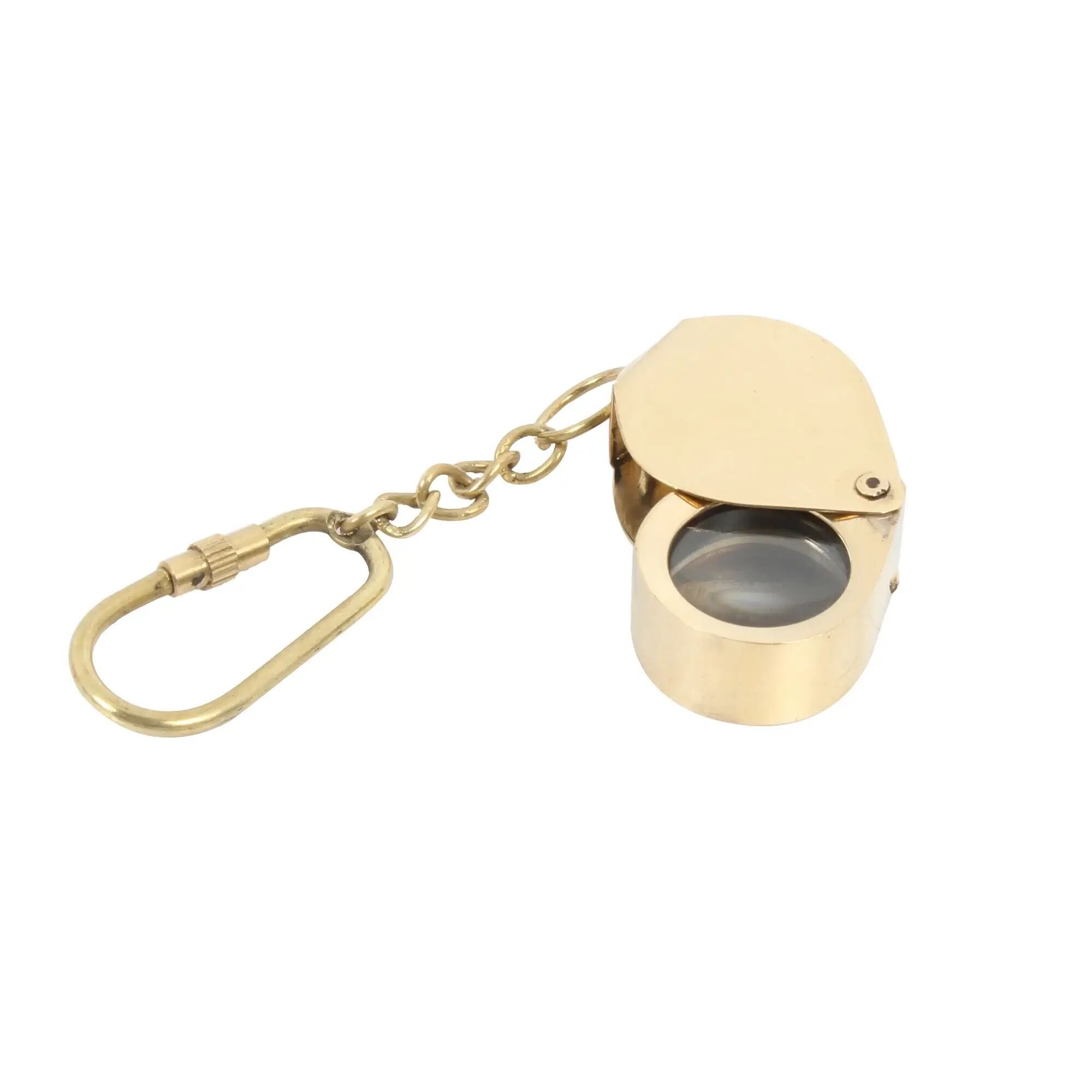 Porte-clés loupe pliante en laiton