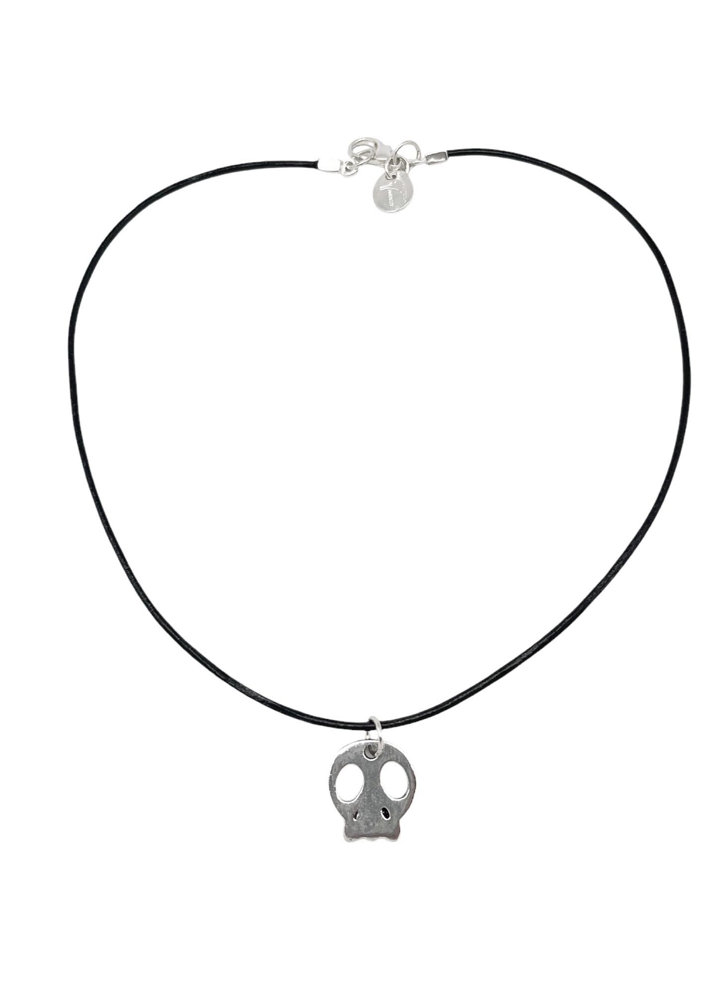 Collana Skull_Pq in nero e argento placcato