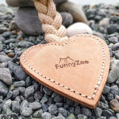 Natural leather toy for chewing dogs HEART