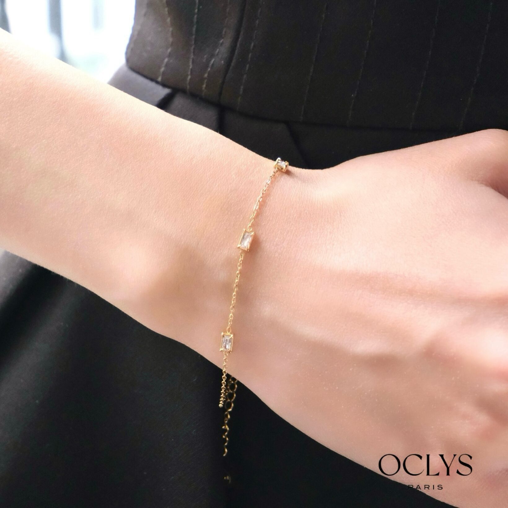 Bracciale catena oro strass acciaio inossidabile Amali