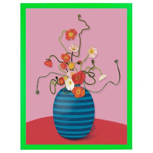 Vrolijke bloemen op vaas kunstprint
