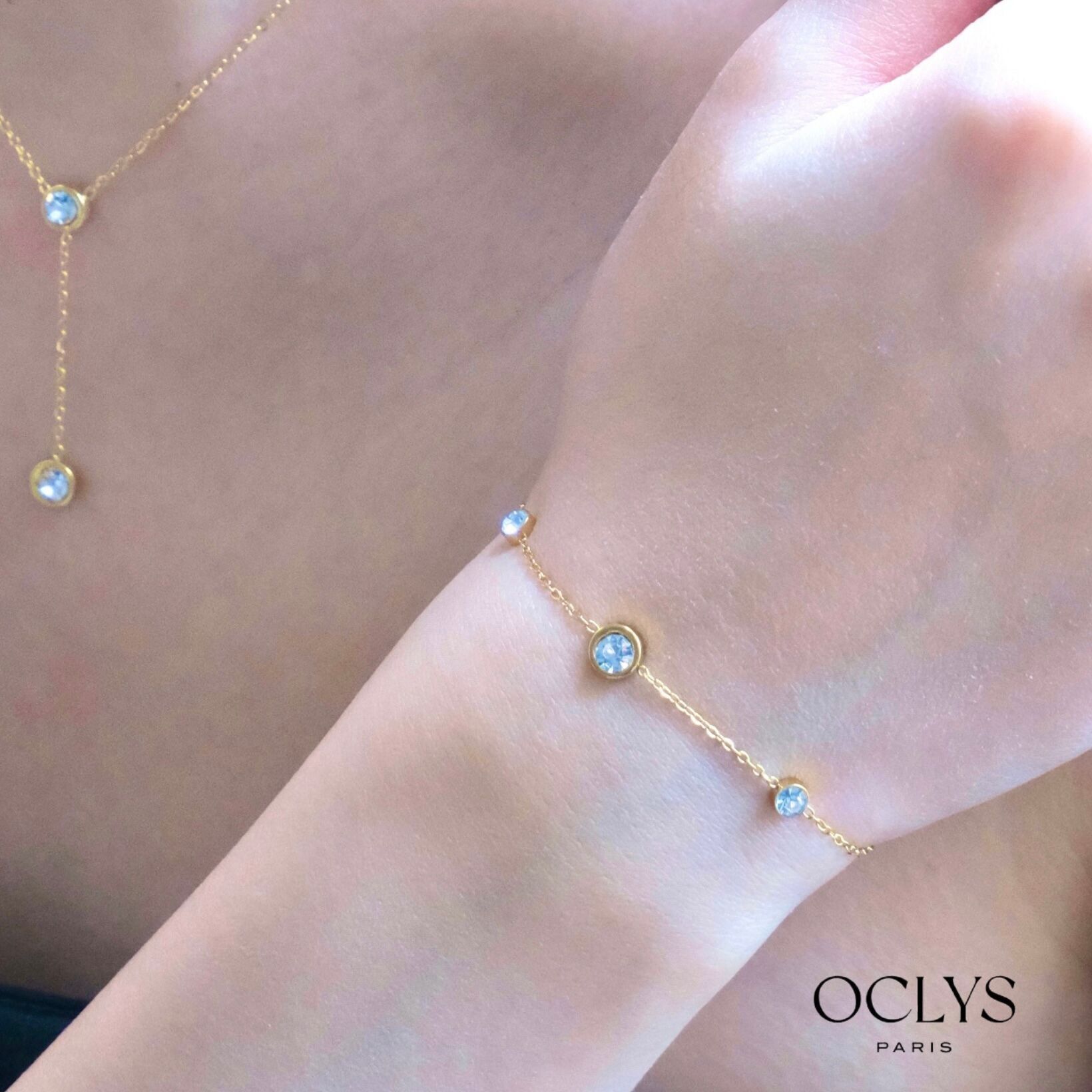 Bracciale Kimini a catena pregiata in acciaio inossidabile con strass