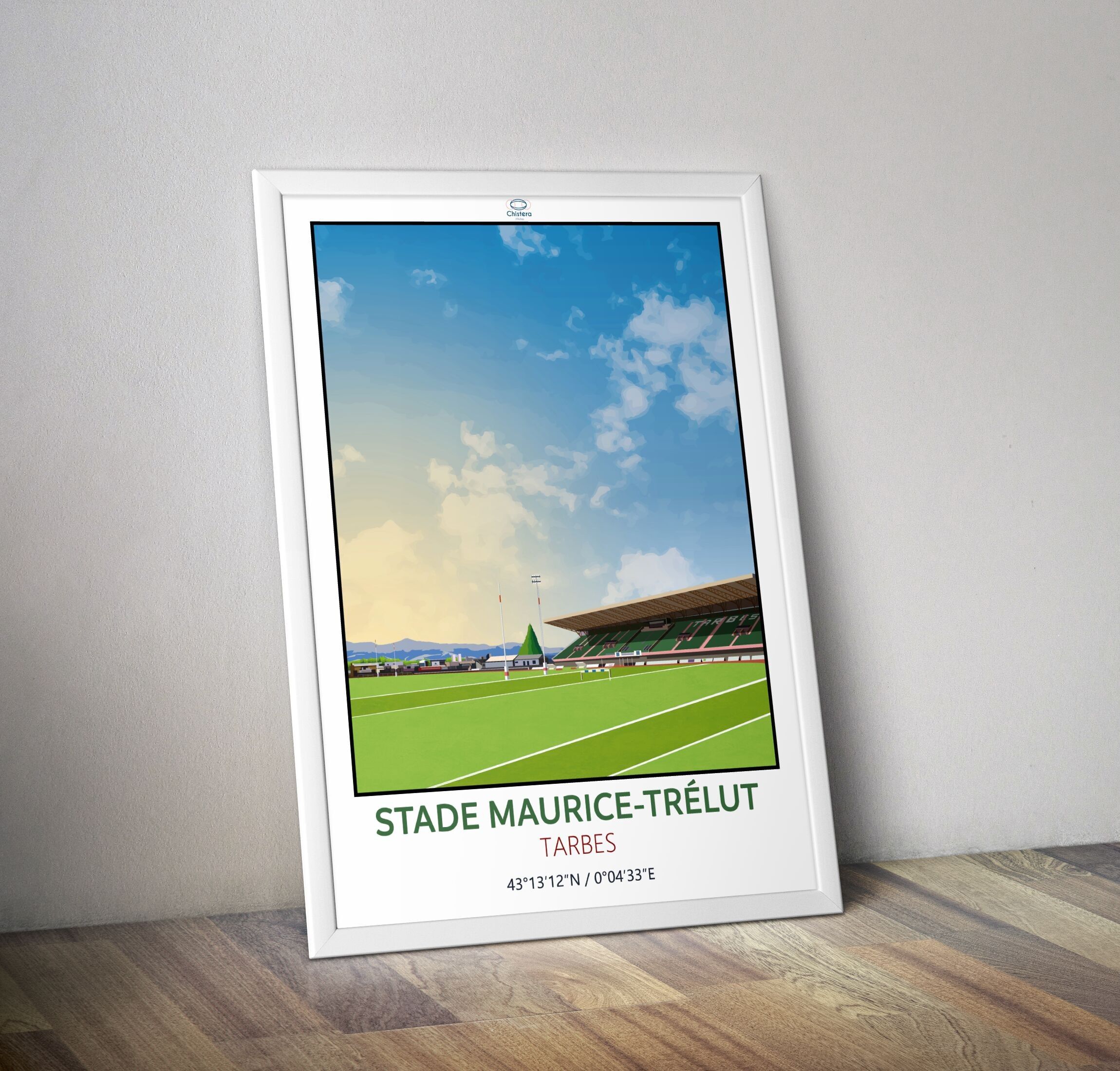 Tarbes rugby stadium poster Maurice Trélut I Tarbes rugby stadium