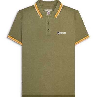 Triple Tipped Polo Khaki (Gold/Tobacco/Cream) AW24