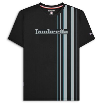 Camiseta de rayas de carreras negra OI24