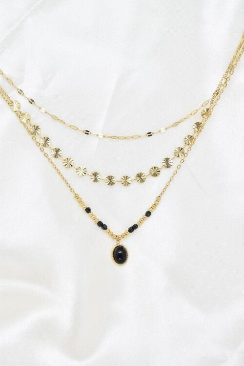 Collier trois rangs en acier inoxydable - BJ210216OR-NO