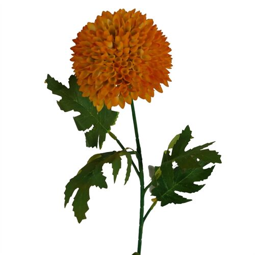 70cm Large Ball Dahlia Artificial Flower Stem Yellow