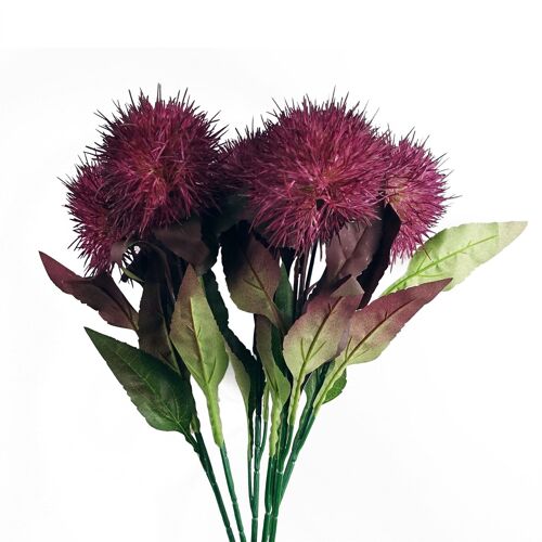 Pack of 6 x 70cm Globe Thistle Purple Ball Artificial Flower Stem