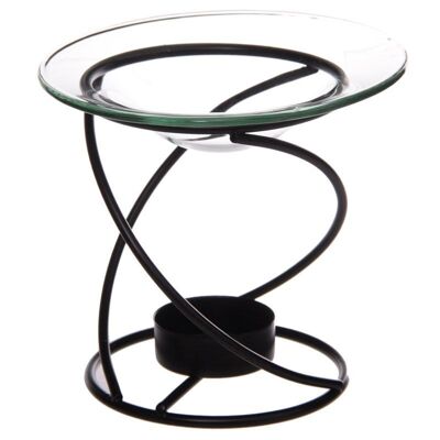 Brûleur spirale métal et coupelle en verre