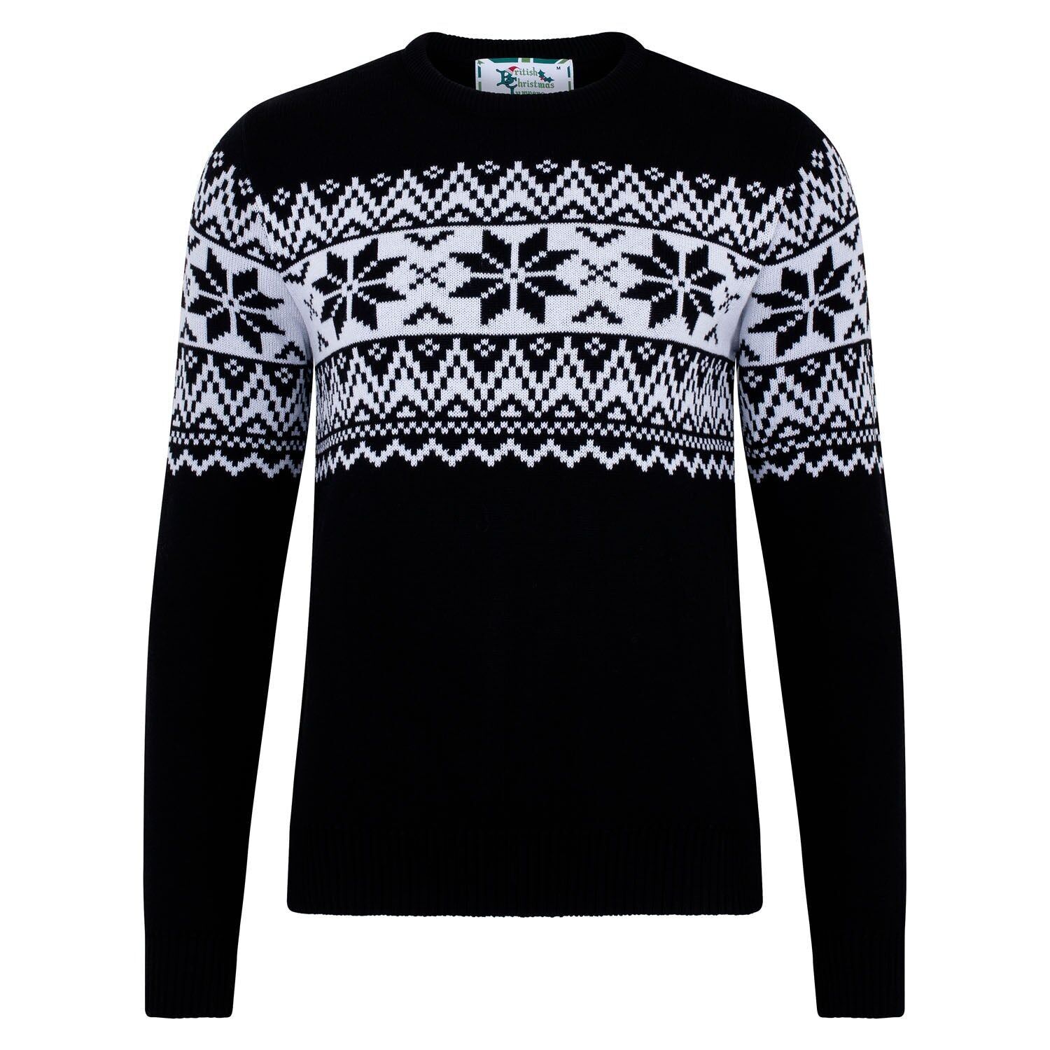 Maglione natalizio ecologico da uomo The Nordic Fairisle - Nero