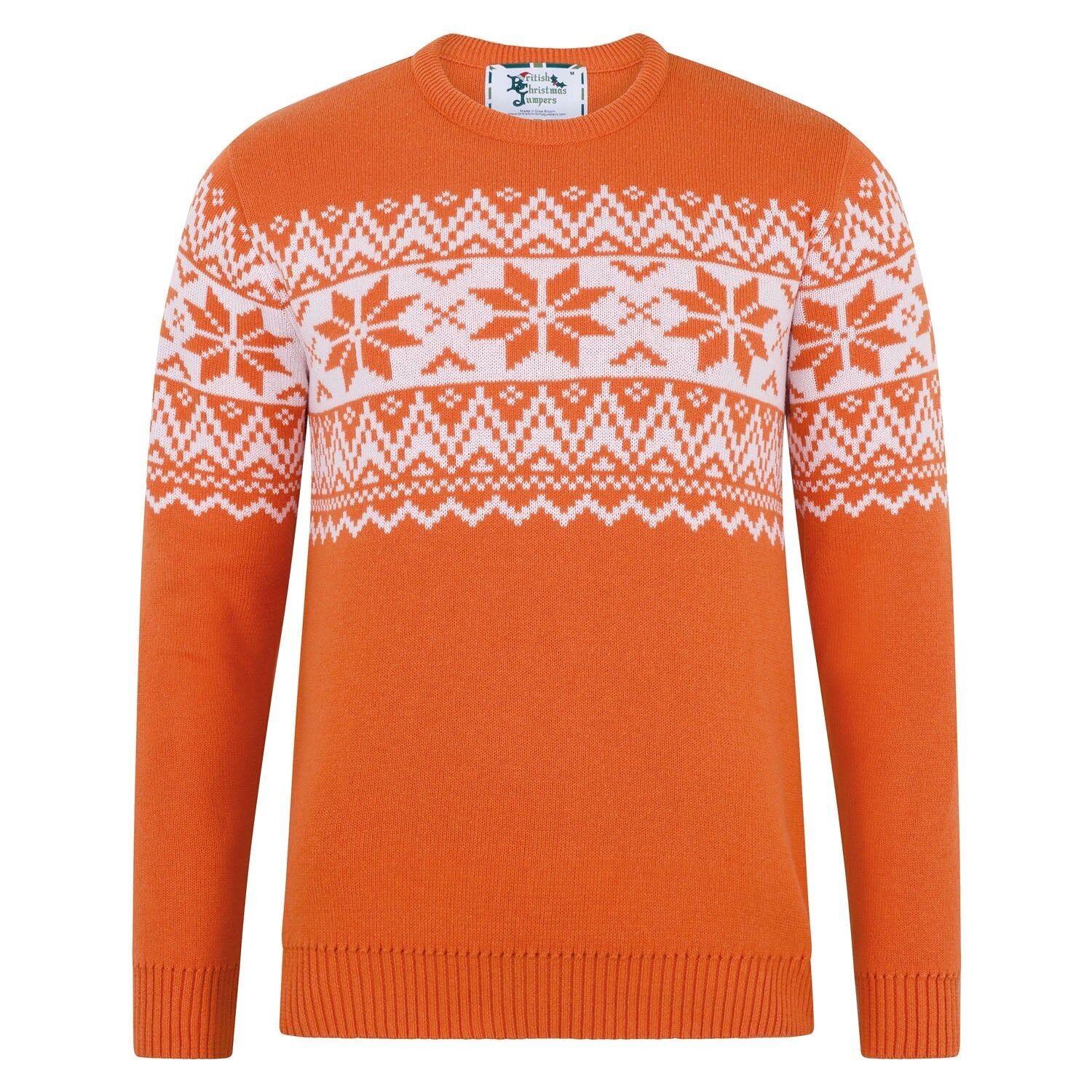 Il maglione natalizio ecologico da uomo Nordic Fairisle - Arancione
