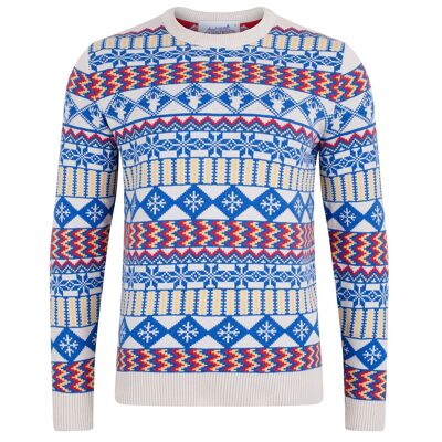 Maglioni di Natale britannici Maglione di Natale ecologico Fairisle sottile da uomo