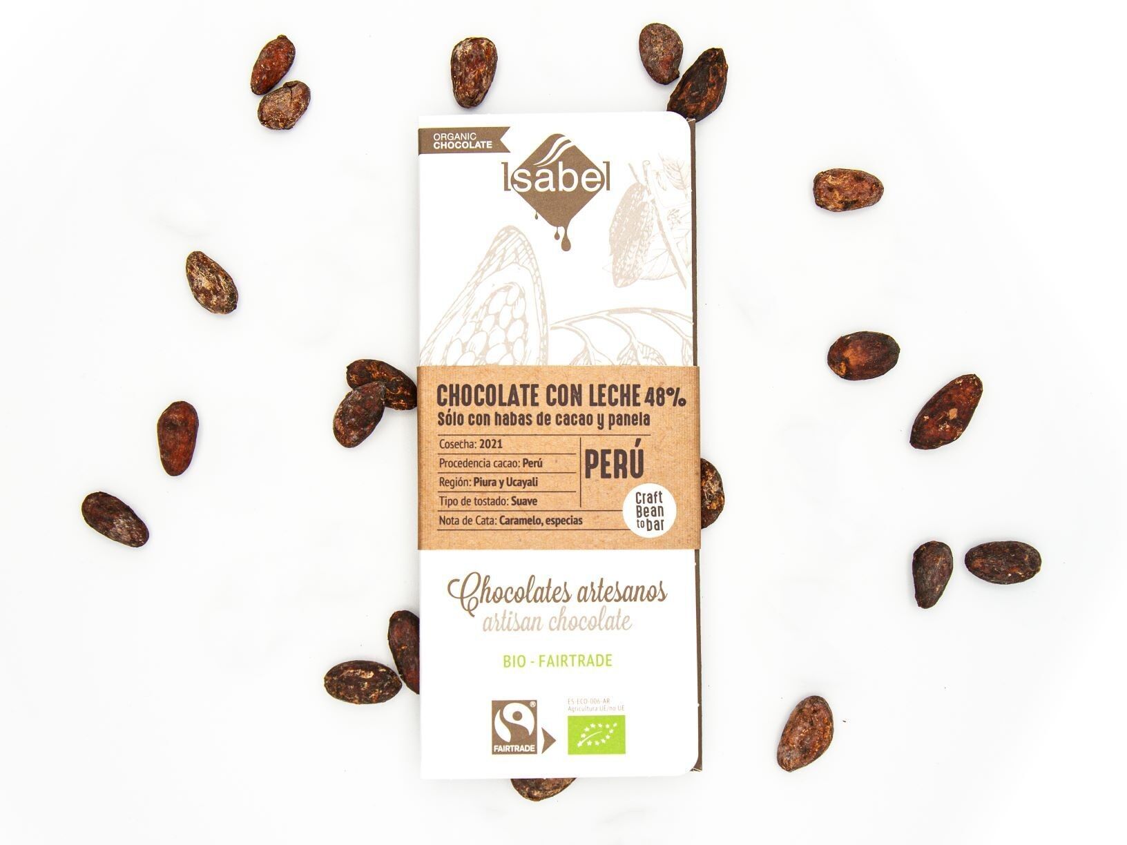 Tableta BIO Chocolate con Leche 48% BEAN TO BAR