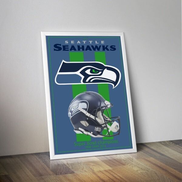 Poster del casco NFL dei Seattle Seahawks I Poster del football americano