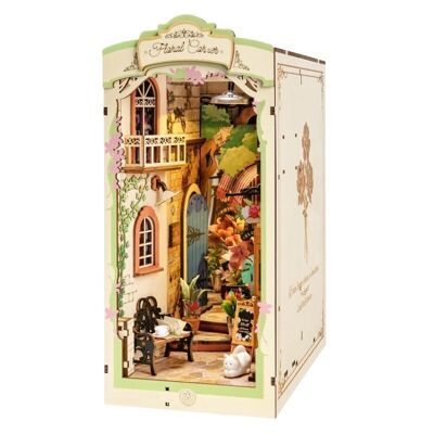 Angolo libri fai da te e fermalibri Wonderland Floral Corner, Robotime, TGB09