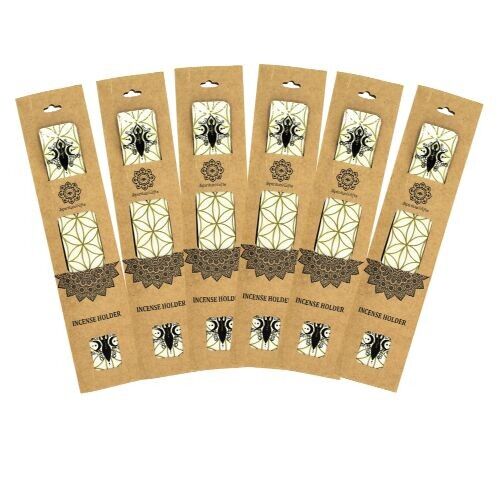 Porta incenso laminato Fiore della vita e Dea Set da 6 pezzi