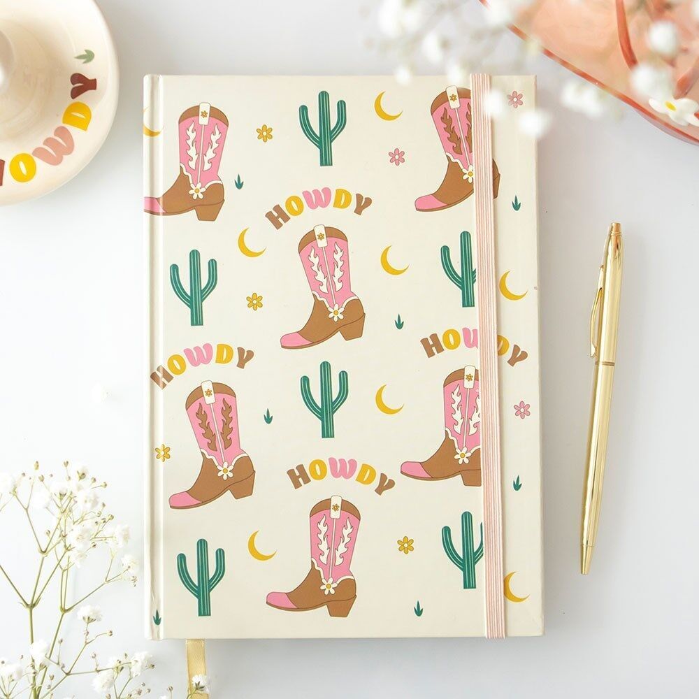 Cowboy Boot A5 Notizbuch mit Stickerbogen