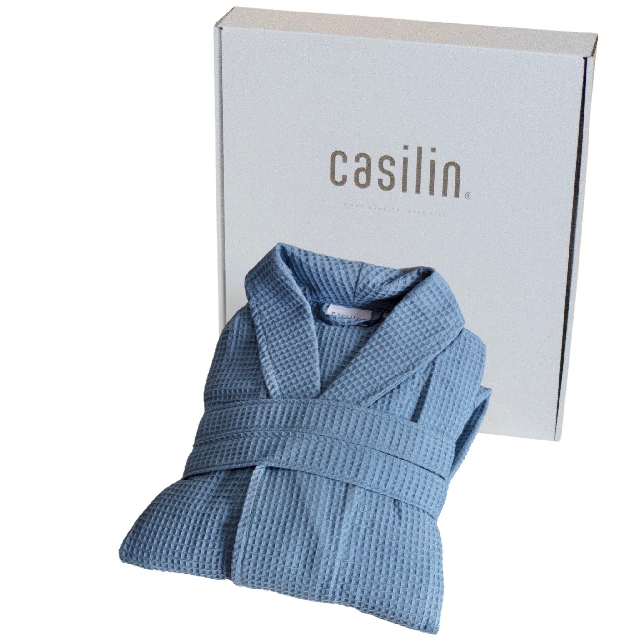 Accappatoio a nido d'ape in jeans con scatola regalo