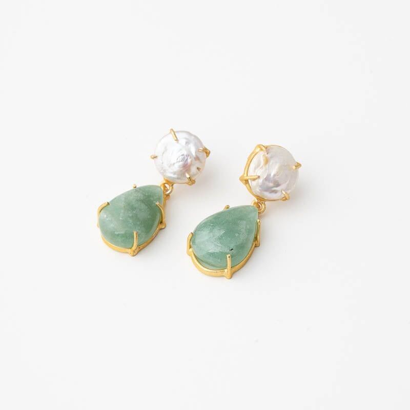 Orecchini di canna Ed. Verde e perla limitati