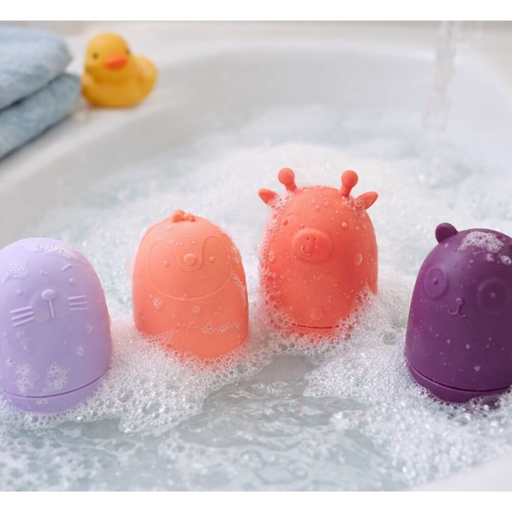 Silikon-Badespielzeug – Lustige Tiere – Spielzeug zur kindlichen Entwicklung – Französische Marke
