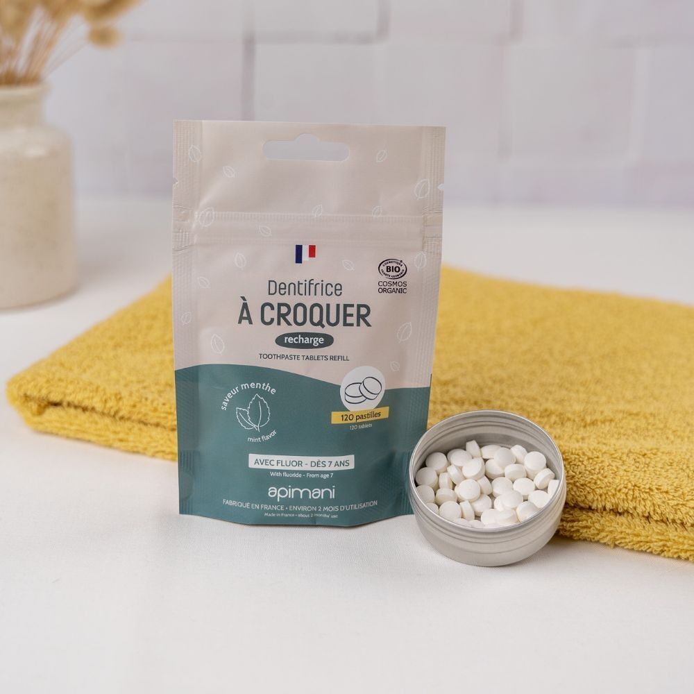 Nachfüllen von 120 Tabletten – Kaubare Zahnpasta Minze – 5er-Packung