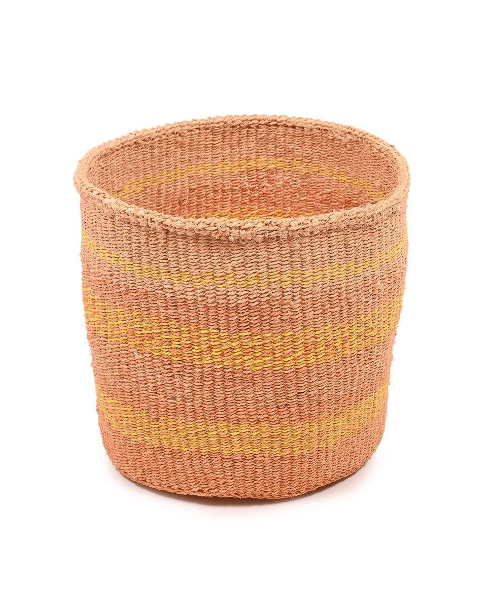 BINAFSI: Cestino medio in sisal arancione e giallo