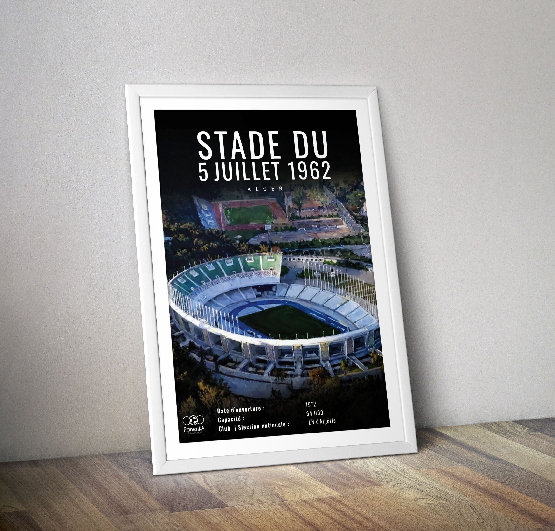 Stadion vom 5. Juli 1962 Algier Algerien I Algerien Fußballstadionplakat