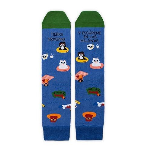 Calzini "Terra ingoiami e sputami alle Maldive" taglia 42-46