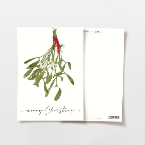 Weihnachtskarte Mistelzweig merry Christmas, FSC zertifiziert