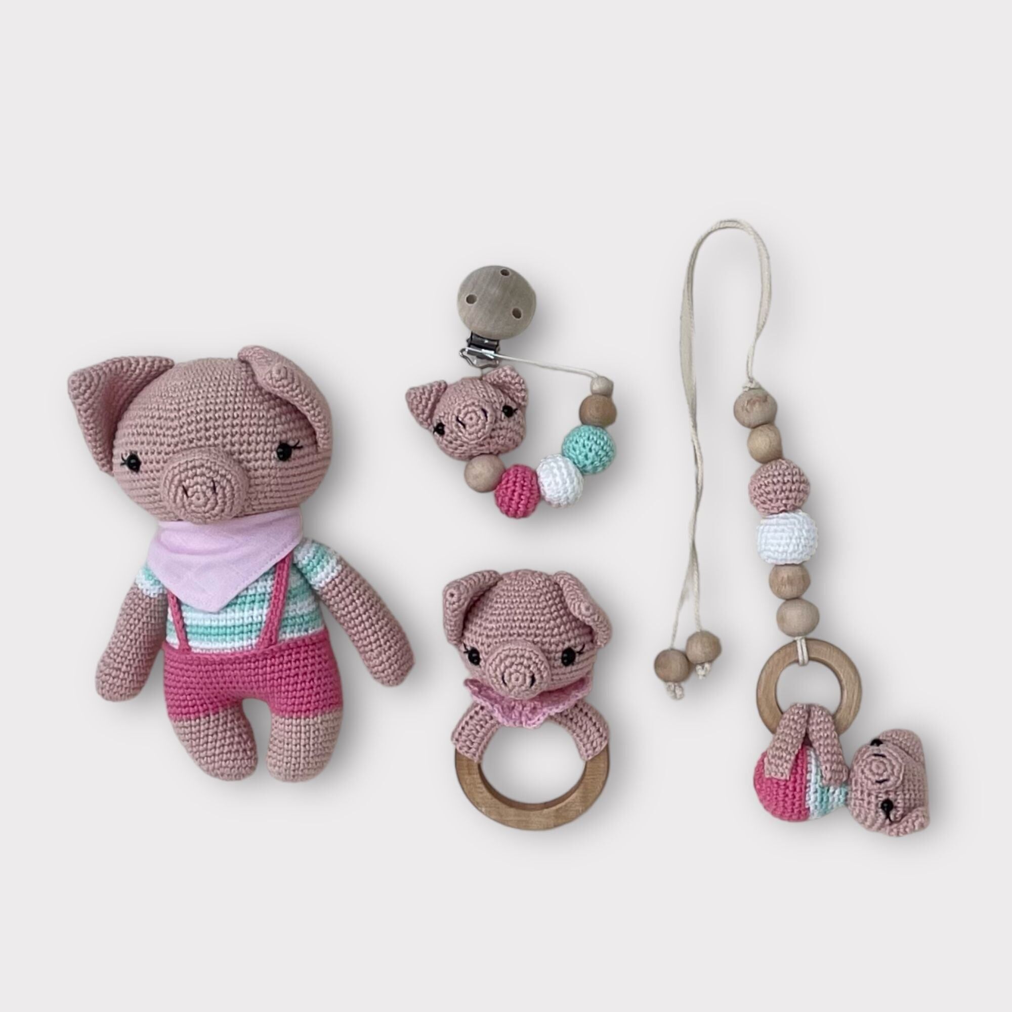 [NUEVO] Set inicial para bebé Pig Pinky (4 piezas)
