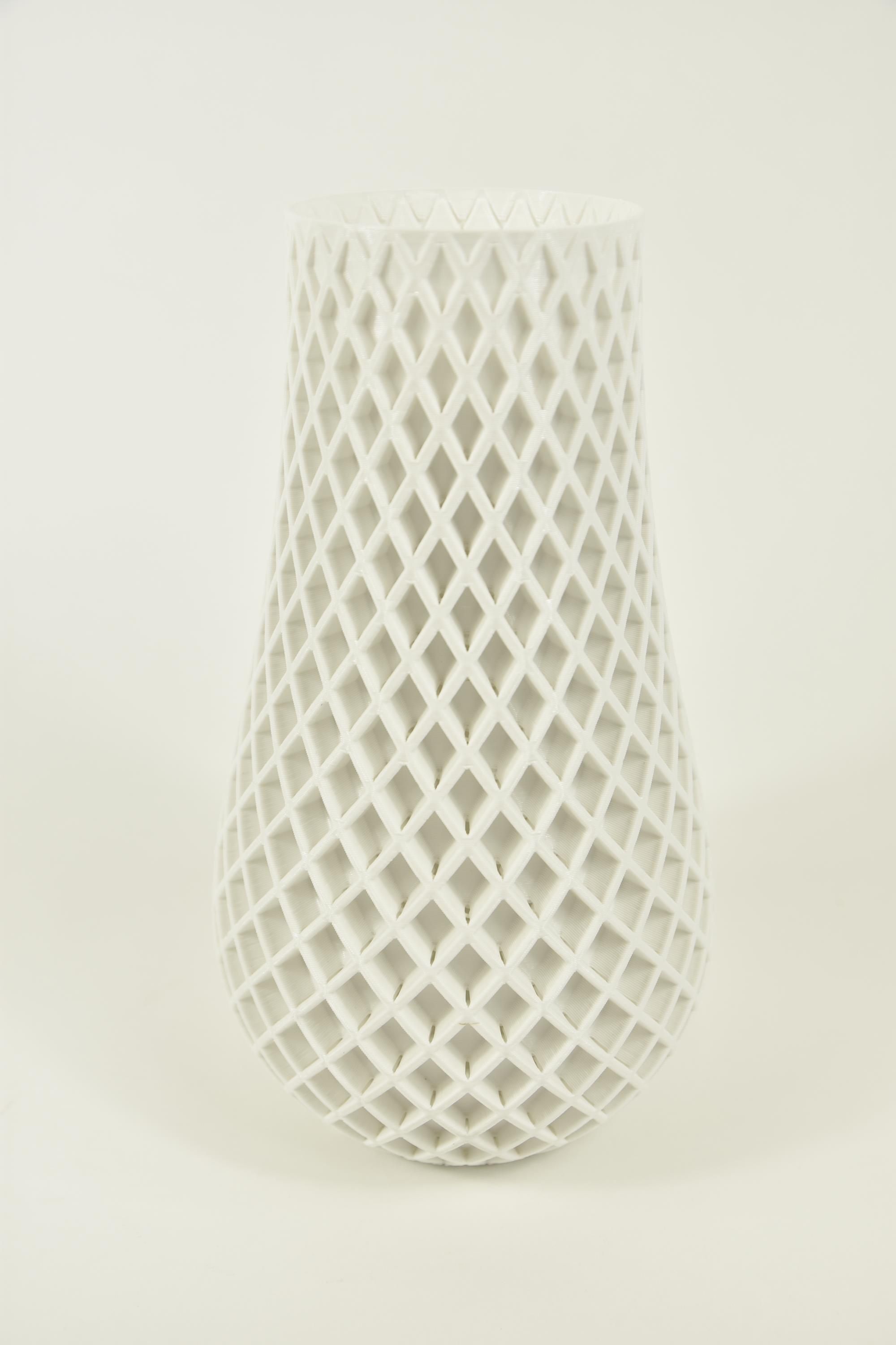 Vaso diamante stampato in 3D bianco